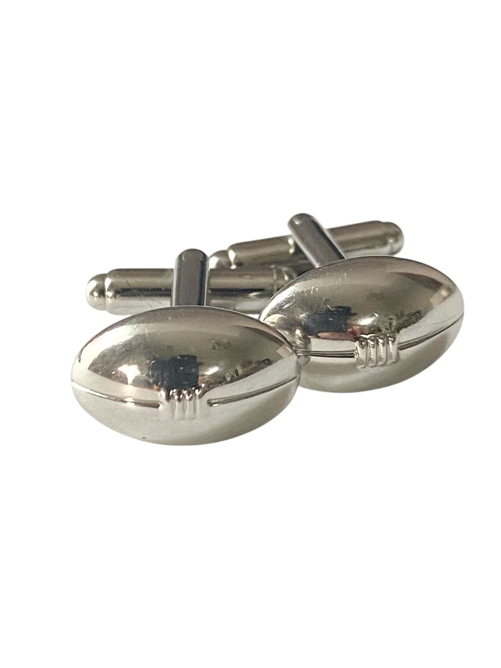 Vintage Silver Tone Cufflinks Novelty Dressy Sport Fan